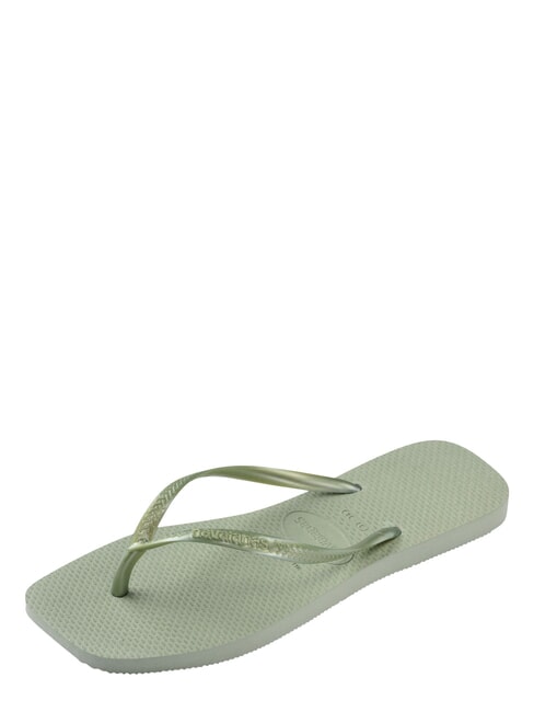 SLIM SQUARE Infradito punta quadrata smoke green - Scarpe Donna