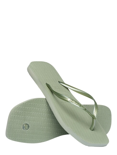SLIM SQUARE Infradito punta quadrata smoke green - Scarpe Donna