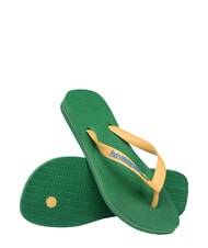 HAVAIANAS BRASIL LOGO Infradito  green/yellow - Scarpe Unisex - 4