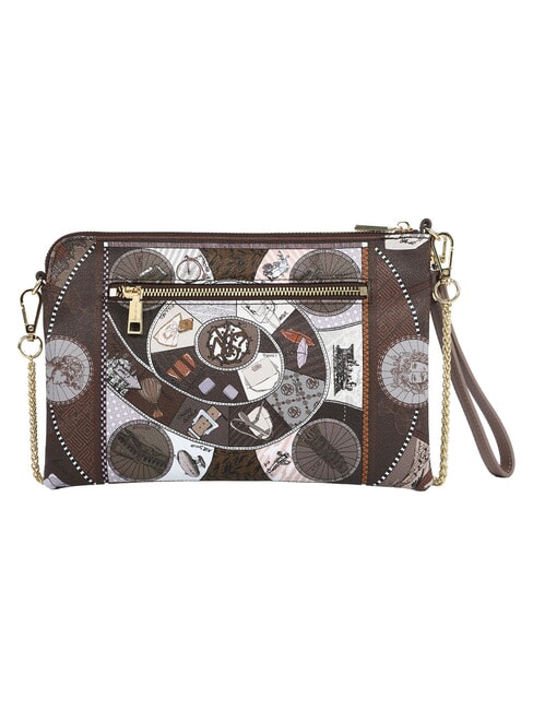 FASHIONOPOLY Pochette con polsierina a tracollina choco - Borse Donna