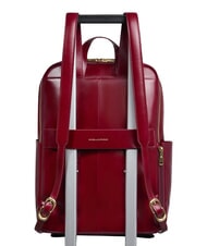 PIQUADRO BLUE SQUARE  Zaino porta PC 14", in pelle ROSSO - Zaini da lavoro porta PC - 4