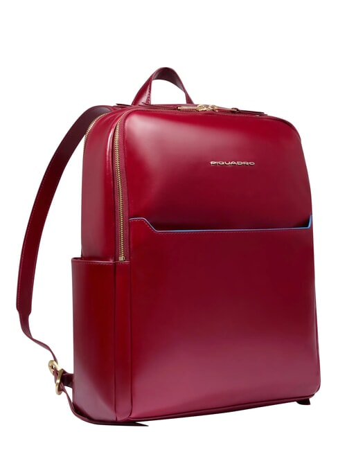 BLUE SQUARE  Zaino porta PC 14", in pelle ROSSO - Zaini da lavoro porta PC