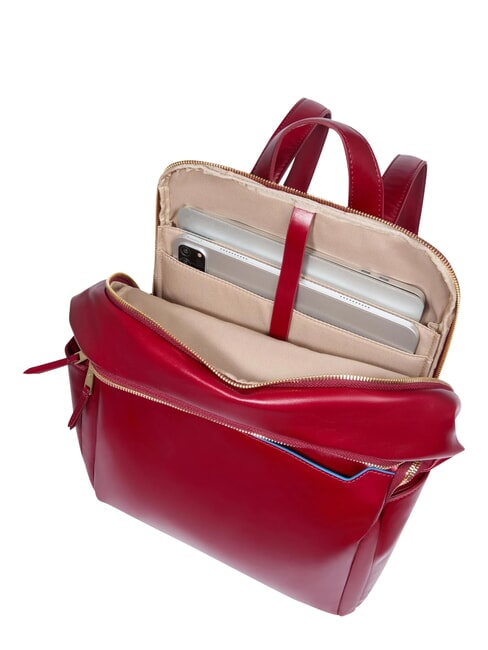 BLUE SQUARE  Zaino porta PC 14", in pelle ROSSO - Zaini da lavoro porta PC