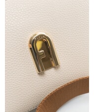 FURLA GARDENIA Borsa camera case in pelle stampa keria perla e+toni cognac - Borse Donna - 4