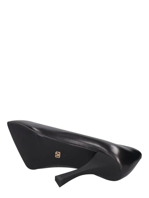 ME25 D&eacute;collett&eacute; tacco 9, in pelle black - Scarpe Donna