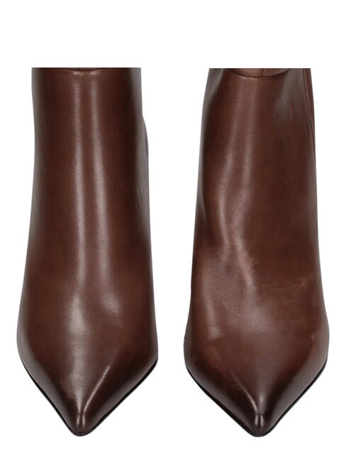 ME25 Stivale alto, tacco 9, in pelle darkbrown - Scarpe Donna