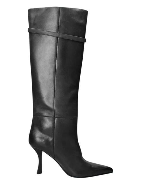 ME25 Stivale alto, tacco 9, in pelle black - Scarpe Donna