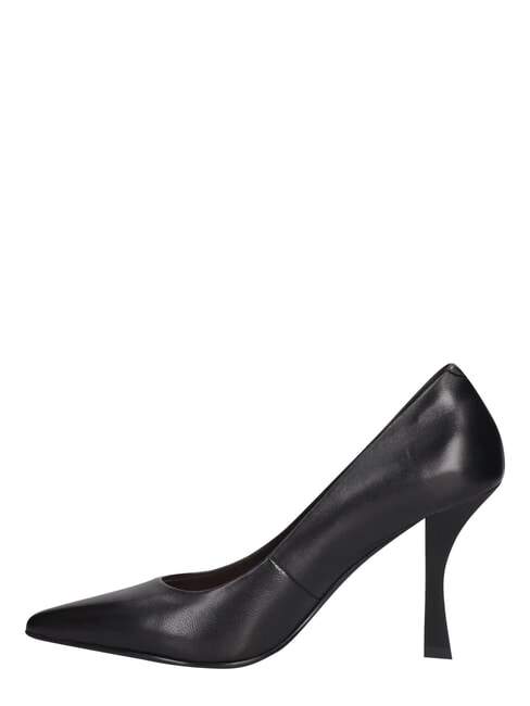 ME25 D&eacute;collett&eacute; tacco 9, in pelle black - Scarpe Donna