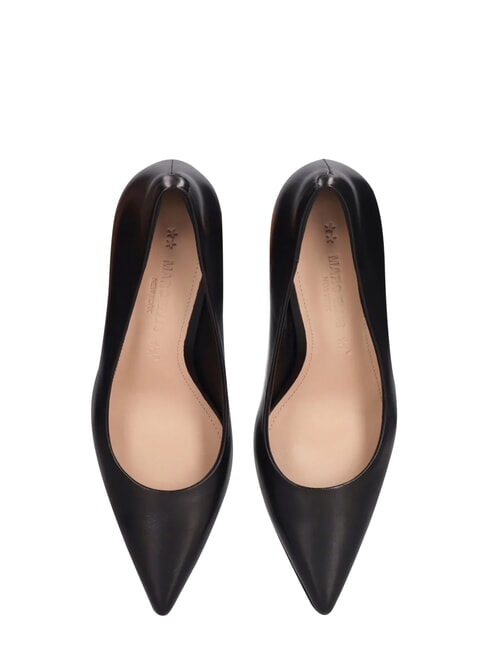 ME25 D&eacute;collett&eacute; tacco 9, in pelle black - Scarpe Donna