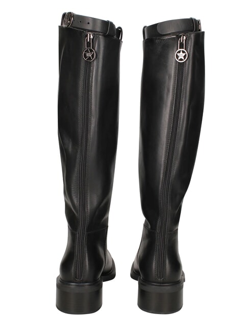ME25 Stivale alto, tacco 4.5, in pelle black - Scarpe Donna