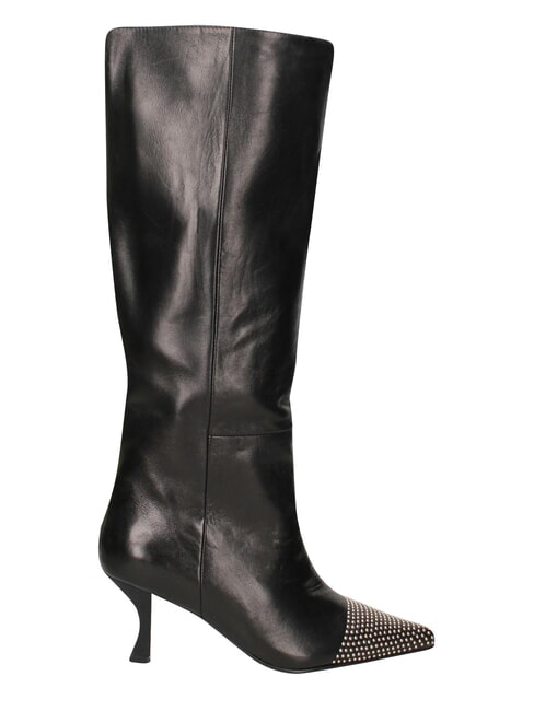 ME25 Stivale alto, tacco 6.5, in pelle black - Scarpe Donna