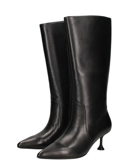 ME25 Stivale alto, tacco 6.5, in pelle black - Scarpe Donna