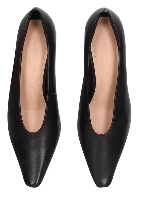 ME25 D&eacute;collett&eacute; tacco 6, in pelle black - Scarpe Donna