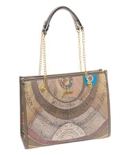 GATTINONI PLANETARIUM Borsa a spalla manici catena wild watercolor/ dk taupe - Borse Donna - 2