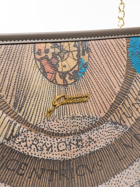 PLANETARIUM Borsa a spalla manici catena wild watercolor/ dk taupe - Borse Donna