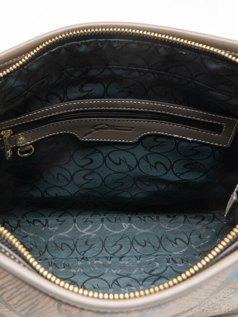 PLANETARIUM Borsa a spalla manici catena wild watercolor/ dk taupe - Borse Donna