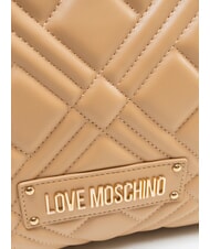 LOVE MOSCHINO QUILTED Borsa a mano, con tracolla a catena beige - Borse Donna - 3