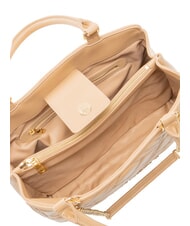LOVE MOSCHINO QUILTED Borsa a mano, con tracolla a catena beige - Borse Donna - 4