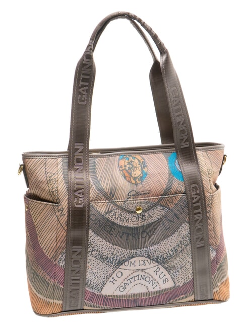 PLANETARIUM Borsa a spalla wild watercolor/ dk taupe - Borse Donna