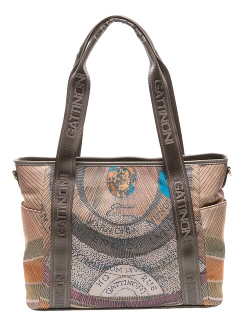 PLANETARIUM Borsa a spalla wild watercolor/ dk taupe - Borse Donna