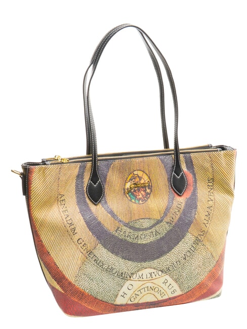 PLANETARIUM Shopping Bag wild watercolor/ dk taupe - Borse Donna