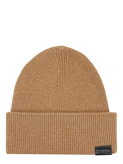 LEATHER PATCH Cappello in lana khaki - Cappelli