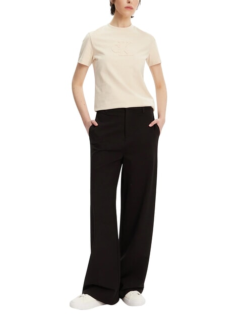 APPLIQUE REGULAR T-shirt in cotone, a manica corta beige - T-shirt e Top Donna