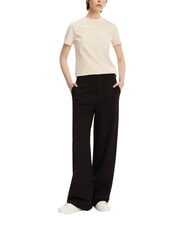 CALVIN KLEIN APPLIQUE REGULAR T-shirt in cotone, a manica corta beige - T-shirt e Top Donna - 4