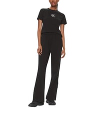 CALVIN KLEIN MONOLOGO BABY T-shirt in cotone, a manica corta black - T-shirt e Top Donna - 3