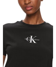 CALVIN KLEIN MONOLOGO BABY T-shirt in cotone, a manica corta black - T-shirt e Top Donna - 4