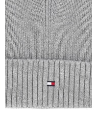 TOMMY HILFIGER TH FLAG Cappello beanie in cotone con risvolto grey - Cappelli - 3