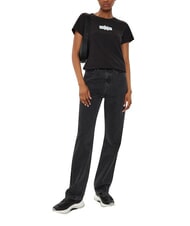 CALVIN KLEIN FADED MONOLOGO SLIM T-shirt a manica corta, in cotone black - T-shirt e Top Donna - 3