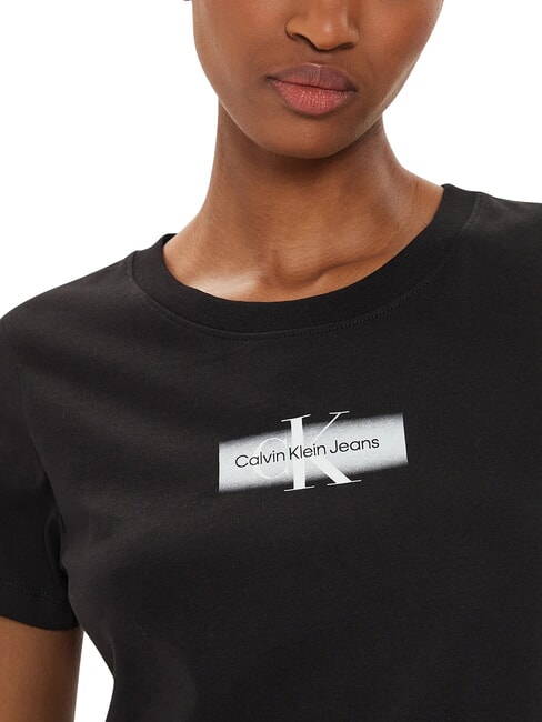 FADED MONOLOGO SLIM T-shirt a manica corta, in cotone black - T-shirt e Top Donna