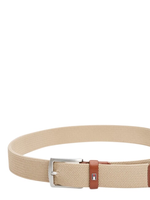 DENTON ELASTIC Cintura da uomo in tessuto intrecciato beige - Cinture