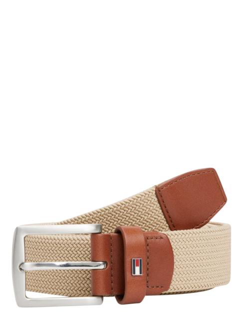 DENTON ELASTIC Cintura da uomo in tessuto intrecciato beige - Cinture