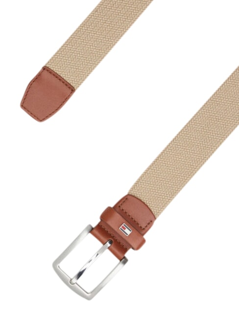 DENTON ELASTIC Cintura da uomo in tessuto intrecciato beige - Cinture