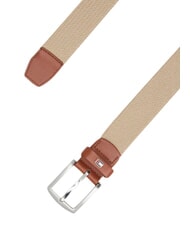 TOMMY HILFIGER DENTON ELASTIC Cintura da uomo in tessuto intrecciato beige - Cinture - 4