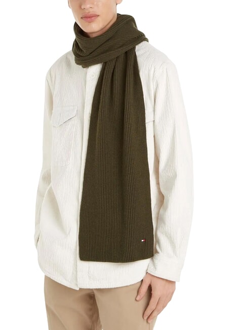 ESSENTIAL FLAG Sciarpa in cotone e cashmere army green - Sciarpe