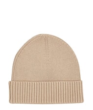 TOMMY HILFIGER TH FLAG Cappello beanie in cotone con risvolto beige - Cappelli - 2