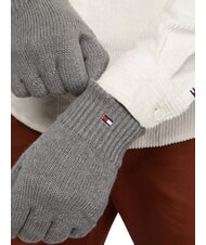 TOMMY HILFIGER ESSENTIAL FLAG Guanti in cotone e cashmere grey - Guanti - 2