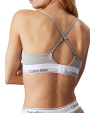 CALVIN KLEIN CK Reggiseno bralette cotone stretch grey - Reggiseni Donna - 2
