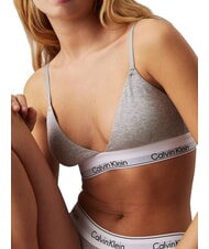 CALVIN KLEIN CK Reggiseno bralette cotone stretch grey - Reggiseni Donna - 5