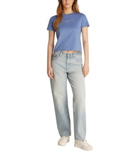 CALVIN KLEIN PLACED INSTITUTIONAL T-shirt a manica corta, in cotone blue - T-shirt e Top Donna - 3