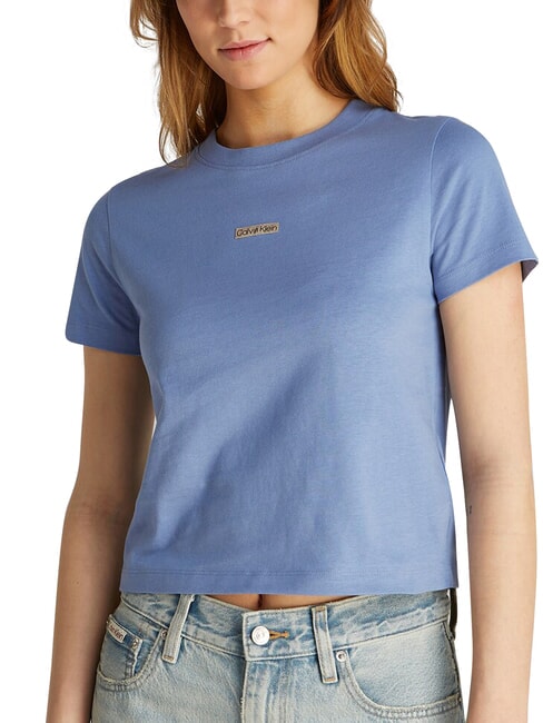 PLACED INSTITUTIONAL T-shirt a manica corta, in cotone blue - T-shirt e Top Donna