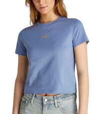 CALVIN KLEIN PLACED INSTITUTIONAL T-shirt a manica corta, in cotone blue - T-shirt e Top Donna - 4