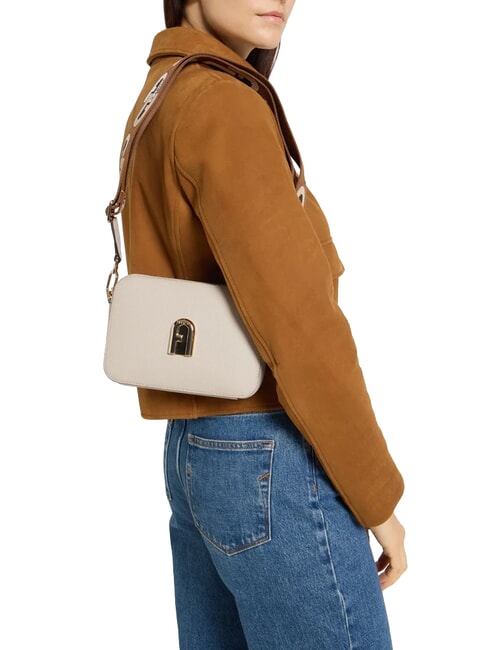 GARDENIA Borsa camera case in pelle stampa keria perla e+toni cognac - Borse Donna