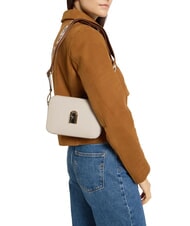 FURLA GARDENIA Borsa camera case in pelle stampa keria perla e+toni cognac - Borse Donna - 2