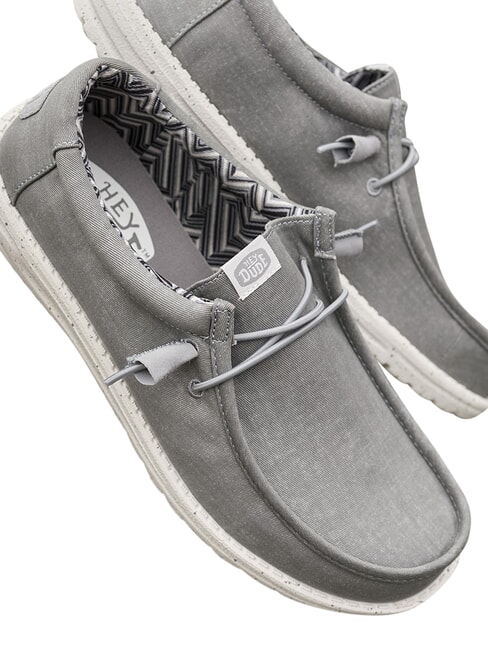 WALLY CANVAS M Mocassini easy-on in tela light grey - Scarpe Uomo