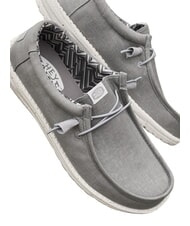 HEY DUDE WALLY CANVAS M Mocassini easy-on in tela light grey - Scarpe Uomo - 7