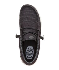 HEY DUDE WALLY STRETCH SOX Mocassini in tessuto mesh black/white - Scarpe Uomo - 6